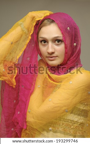 Fun Young Woman in Veil