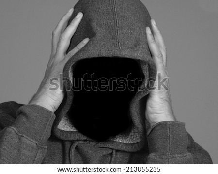 Scary Hooded Man Appears Stressed