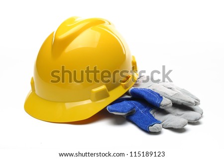 Safety gear kit isolated on white. Safety gear kit isolated on white.