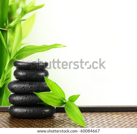 Spa still life with zen stone and bamboo