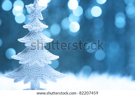 Christmas fir tree model on abstract background.Shallow Dof.
