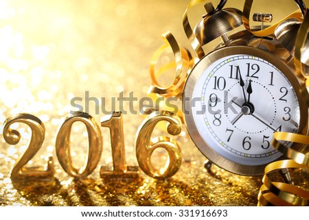 Nearly Twelve O\'clock Midnight,New Year 2016 Concept.