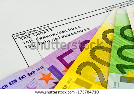 salary statement writen in German Language - Gehaltsabrechnung
