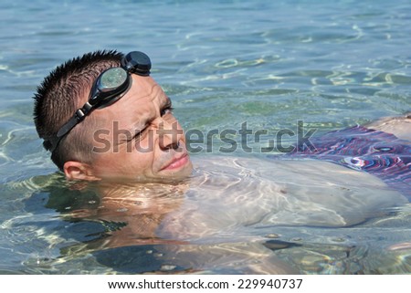 Man in water