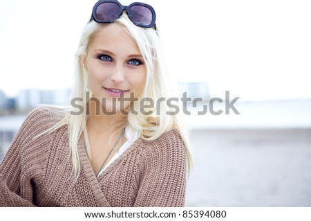 stock photo Portrait of a pretty natural blond