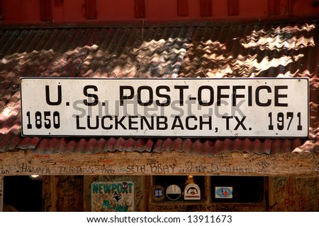Luckenbach, Texas Post Office Sign