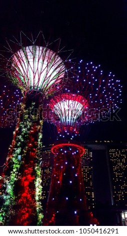Garden by the bay. Singapore night life.