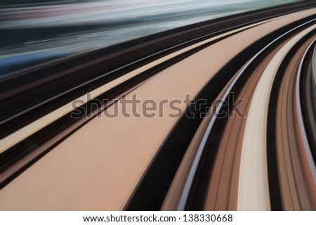 abstract blurred speed motion view of city urban train