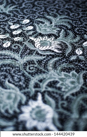 Shallow depth of field :Beautiful batik patterns that become traditional clothes malaysia