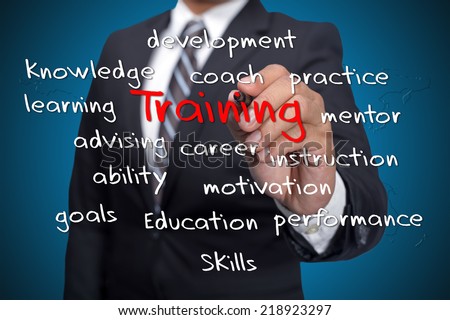 Executive with training word cloud arrangement