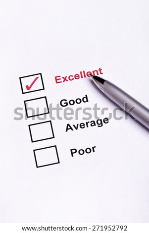 Mark Excellent on performance  evaluation