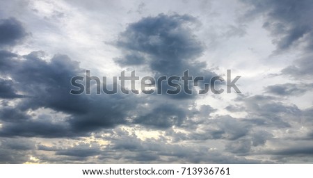 Beautiful clouds with blue sky background. Nature weather, cloud blue sky and sun