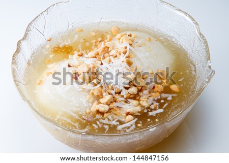 Sweet rice dumplings in ginger syrup-One of most popular Vietnamese dessert