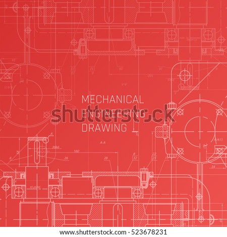 Mechanical Engineering drawing. Engineering Drawing Background. Blueprint vector.