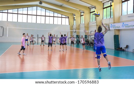 Milan, Italy - May 27: College Sports Finals In Milan May 27, 2013. Male Volleyball.