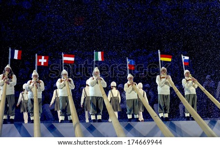 TURIN, ITALY-FEBRUARY 11, 2006: Opening ceremony of the Winter Olympic Games of Turin 2006.