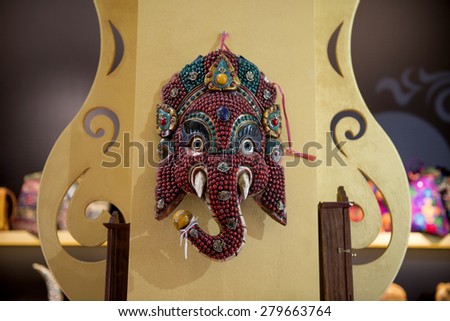 MILAN, ITALY-MAY 04, 2015: Indian elephant divinity souvenir at the EXPO 2015. Food is the main topic of this Italian edition, in Milan.