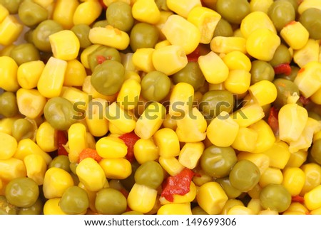 corn and peas with tomatoes