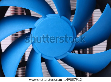 Blue computer fan for PC case.