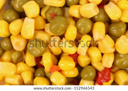 Corn and peas with tomatoes.