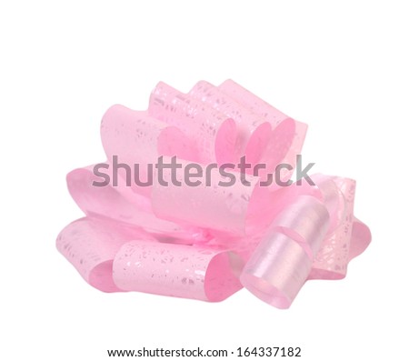 Pink packaging band. Isolated on a white background.