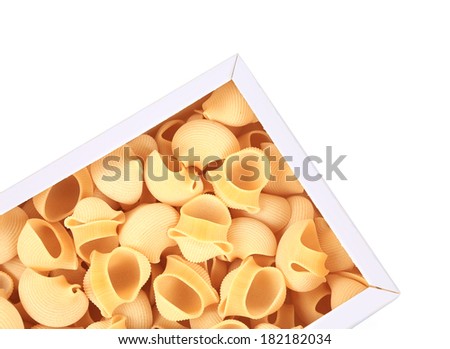 Italian pasta in packaging. Isolated on a white background.