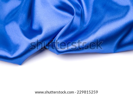 Gentle blue silk. Located on a white background.