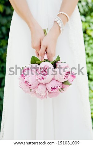 Beautiful Wedding Bouquet In Hands Of The Bride