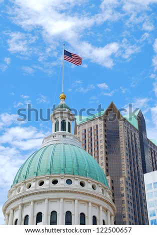 St. Louis Missouri Capitol against a sky.