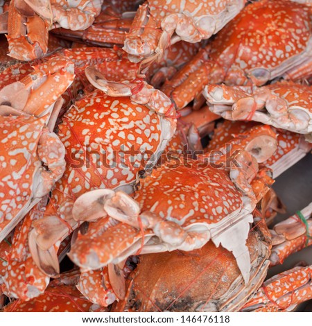 Baked crab sold in the market mornings