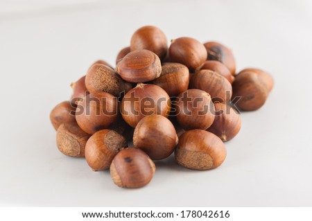 Sweet chestnuts spilled out from the papar bag
