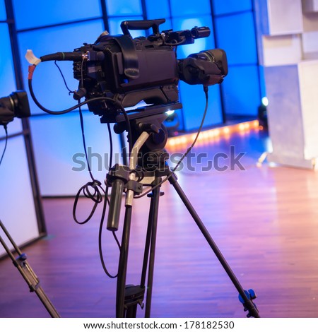 professional high definition camcorder on a tripod
