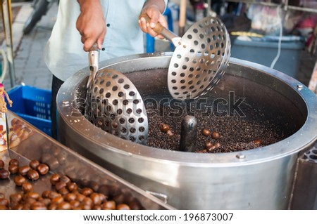 One more step to cooking sweet chestnuts in Thailand