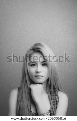 Glamorous young sexy woman, Black & White image