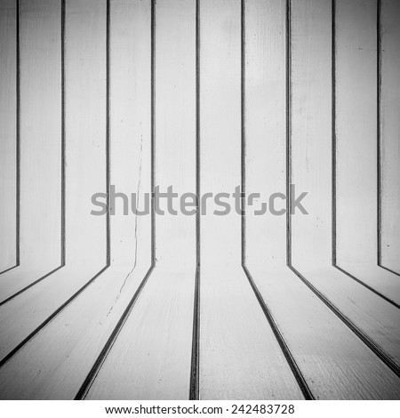 Interior room with old wood wall, Black & White image
