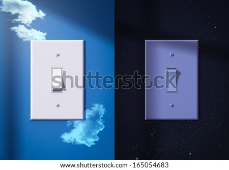 light switches turned on and off