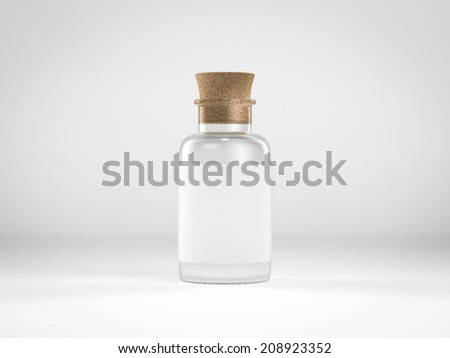 empty glass bottle with blank label