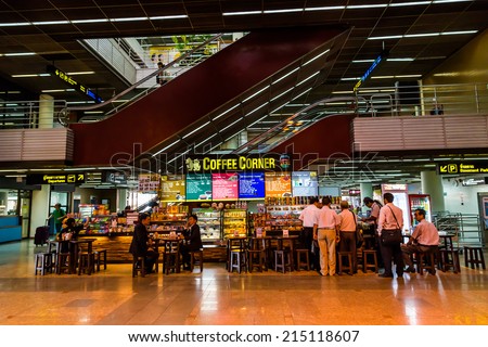 THAILAND - MARCH 24 : Don Mueang International Airport on March 24,2014 in Thailand.Coffee corner in Don Mueang International Airport is one of two international airports serving Bangkok, Thailand