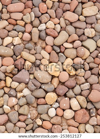 Closeup of river pebbles for use as background or texture