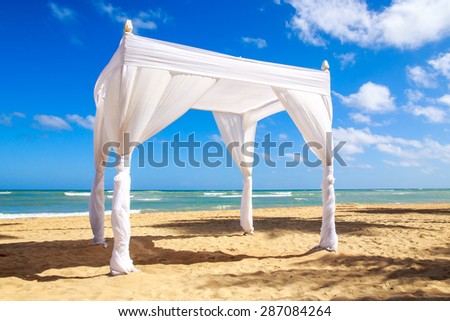 Wedding altar on caribbean beach in Dominican Republic