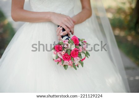 Beautiful bouquet in the bride's hands