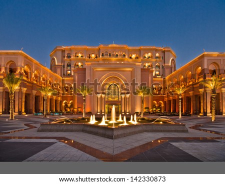Stunning view of the hotel/Emirates Palace/Night View