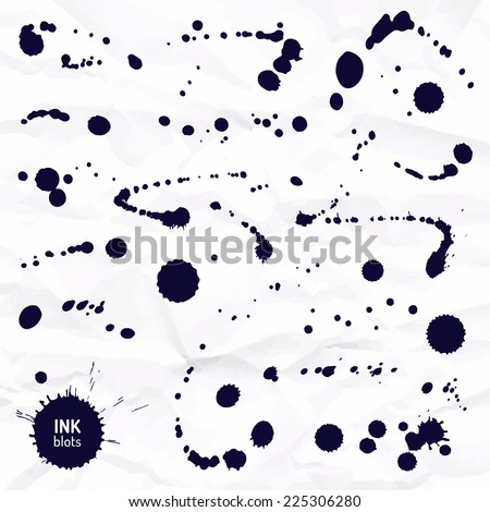 Different spots and splashes on a white background Isolated objects Set of design elements Vector illustration Different spots and splashes on a white background Isolated objects Set of design elements Vector illustration
