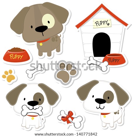 set of funny baby dogs and puppy elements like stickers useful for many applications your designs or scrapbooking projects set of funny baby dogs and puppy elements like stickers useful for many applications your designs or scrapbooking projects