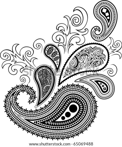 stock vector paisley design isolated on white background in vector format 