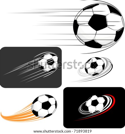 set of soccer balls, in vector format individual objects