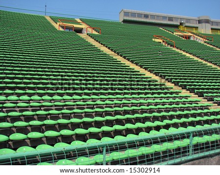 Football stadium, empty stands.