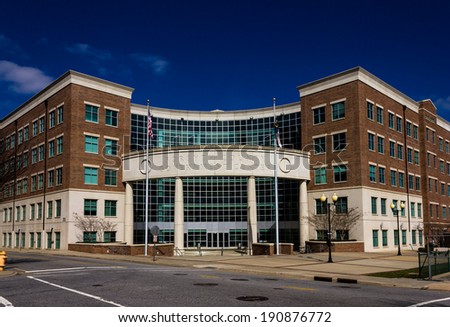 WINSTON-SALEM, NC, USA  MARCH 3: Forsyth County Government Center on March 3, 2013 in Winston-Salem, NC. Built from the original R. J. Reynolds Factory No. 12 (built in 1906) and renovated in 2003.