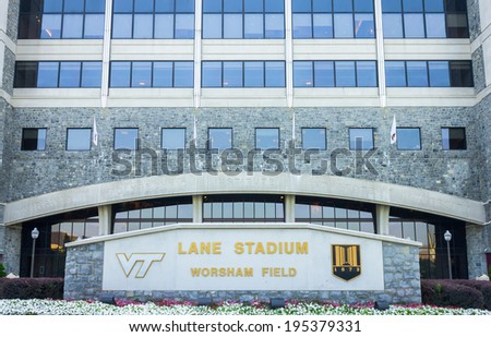 BLACKSBURG, VIRGINIA, USA - AUGUST 29: Lane Stadium / Worsham Field at Virginia Tech August 29, 2012 in Blacksburg, Virginia, USA.  Football stadium for the Virginia Tech Hokies.