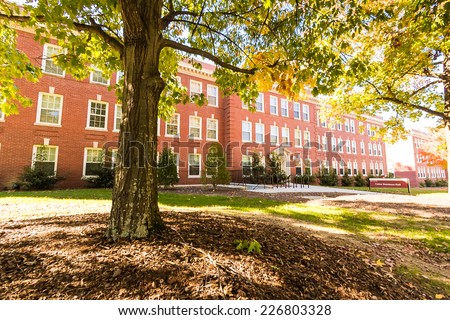 GREENSBORO, NC, USA - OCTOBER 25: Cotten Residence Hall, built in 1922 and remodeled in 2012, at the University of North Carolina at Greensboro on October 25, 2014 in Greensboro, NC, USA.